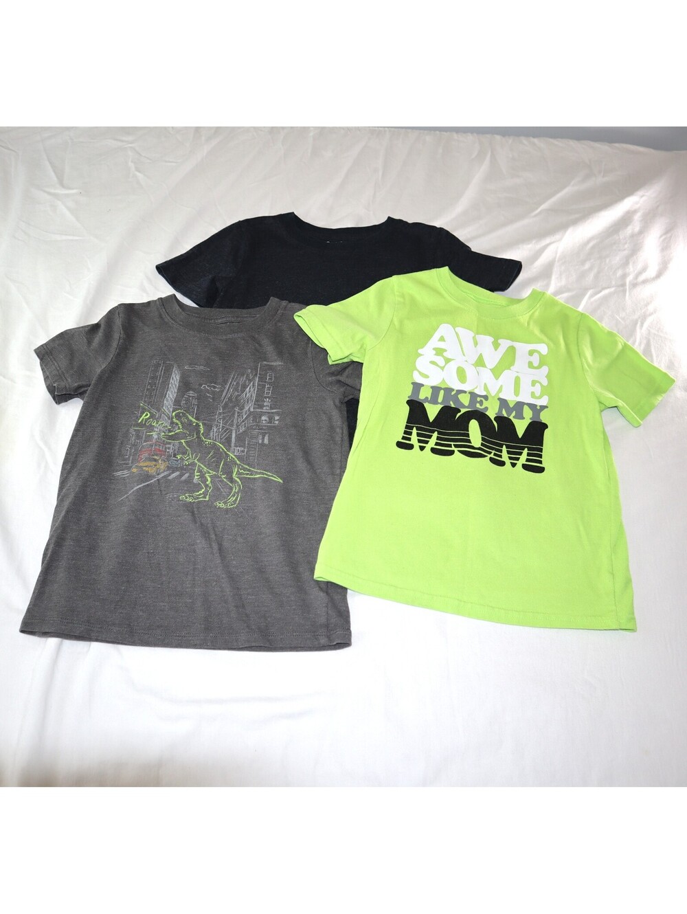 Garanimals Boys Graphic T-Shirt Set Size 5T Green Gray Black 3-Pack